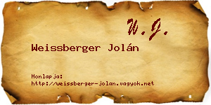 Weissberger Jolán névjegykártya